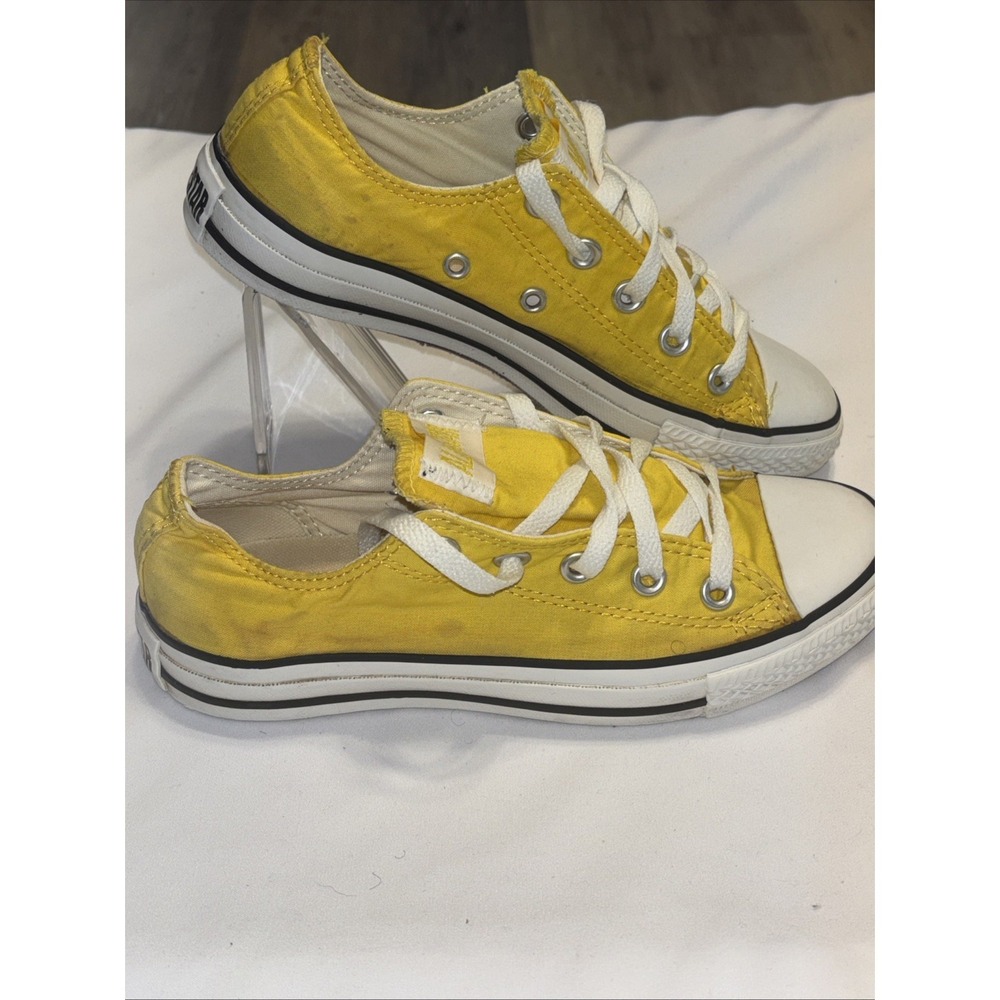 Converse Chuck Taylor All Star Yellow Low Top Sneakers Womens 6 Canvas Shoes